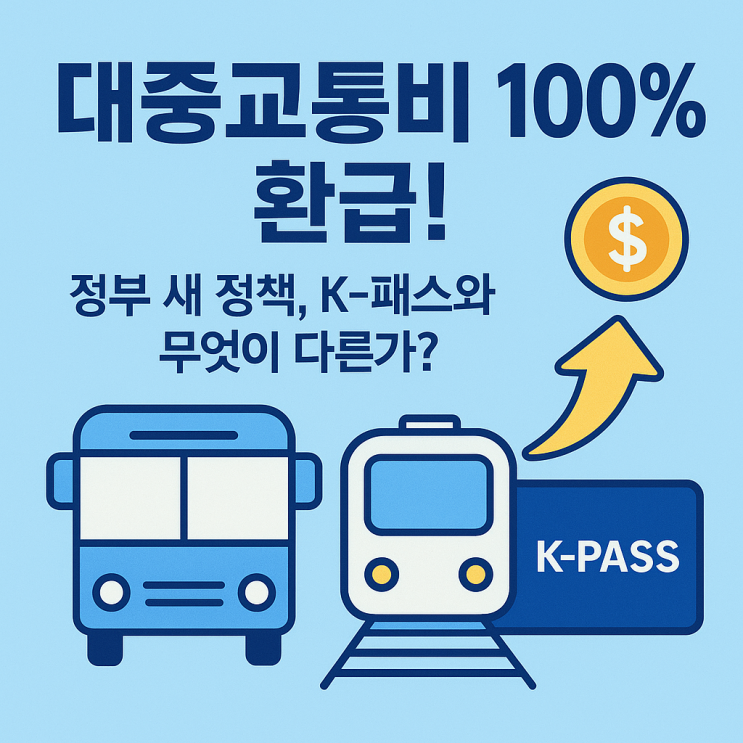  대중교통비 100% 환급 추진! 정부 새 정책, K-패스와 무엇이 다른가?