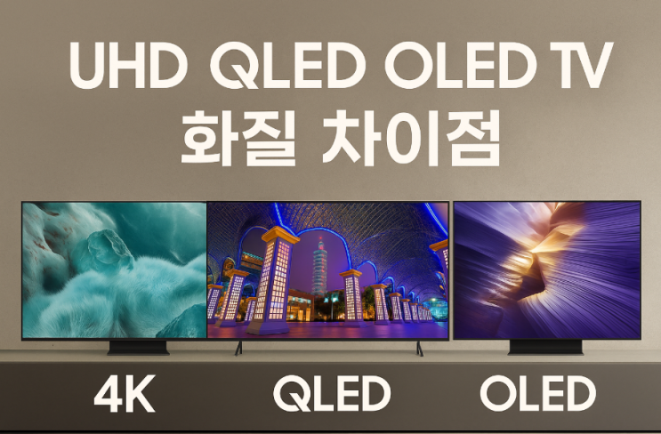  UHD QLED OLED TV 화질 차이점 75 77인치 티비추천