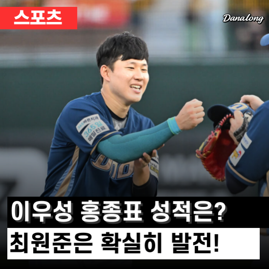 NC다이노스 이우성 최원준 홍종표 성적은? 최원준은 확실히 발전했....
