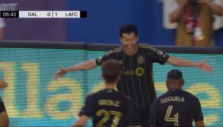 <b>손흥민 프리킥</b> 작렬! MLS 첫 득점! LAFC vs 달라스 경기... 