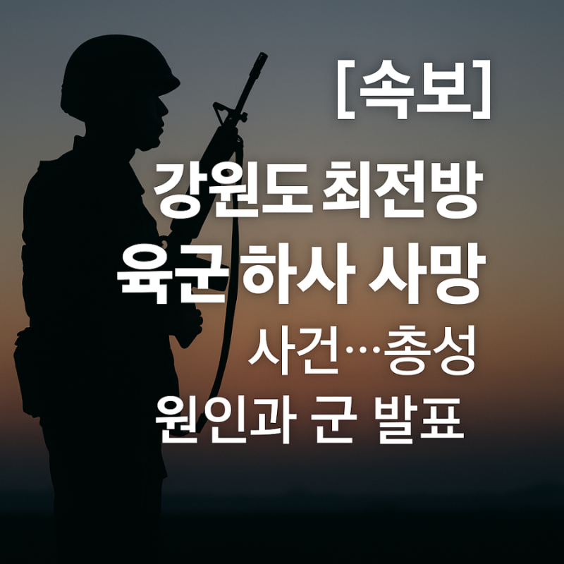강원도 최전방 육군 하사 사망 사건…총성 원인, 군 발표와 의문사 논란 : 네이버 블로그