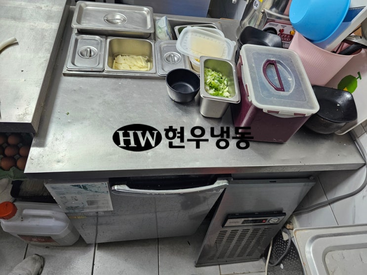  울산업소용냉장고수리 우성냉동반찬테이블냉장고 응축기팬모터교체수리