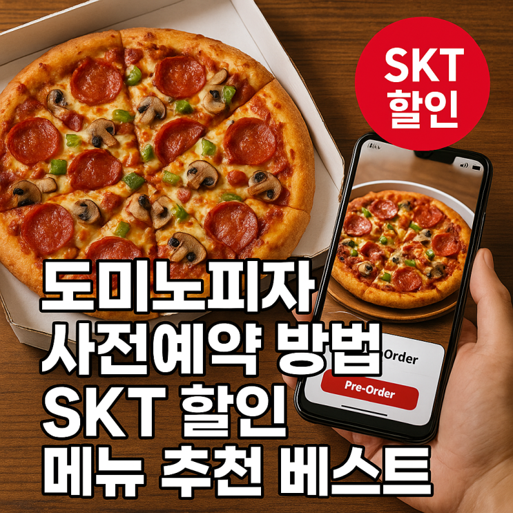  도미노피자 사전예약 SKT 1+1 할인까지!