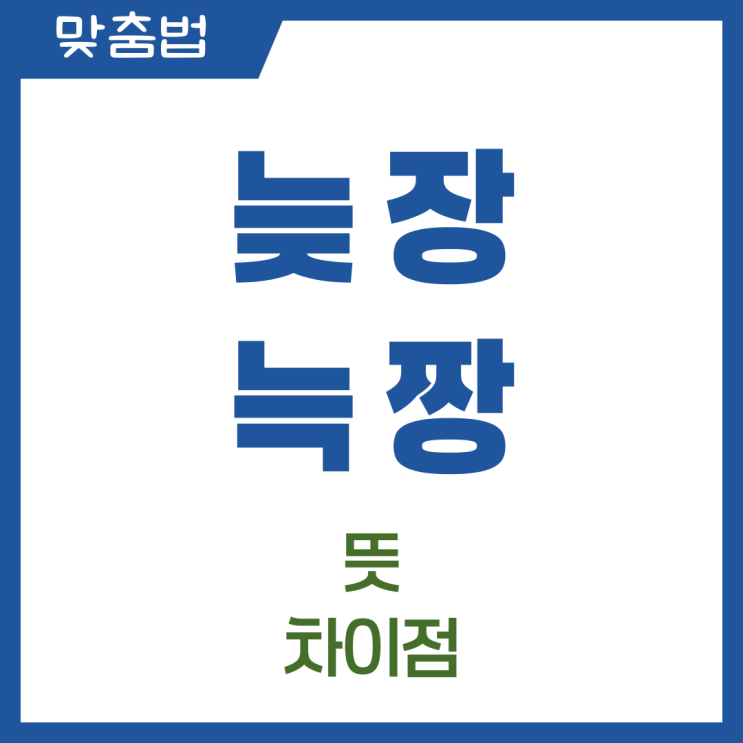  늦장 늑장 뜻과 차이 복수 표준어 정리
