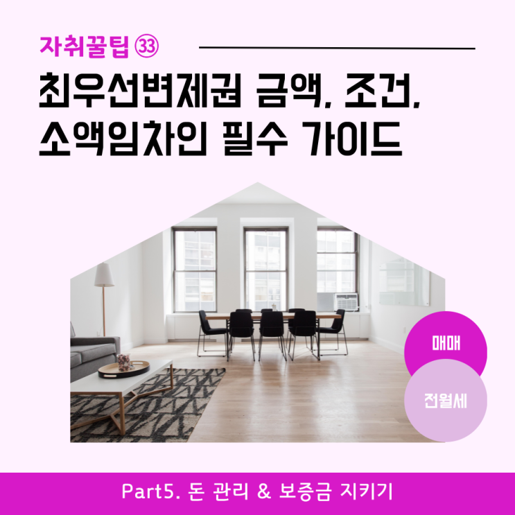  [자취꿀팁㉝] 최우선변제권 금액, 조건, 소액임차인 필수 가이드