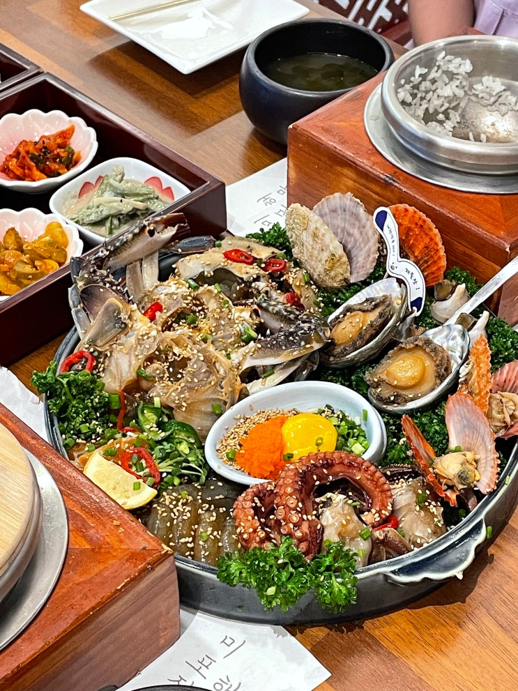  부산 해운대 그대로! 잠실 롯데월드몰 맛집 미포집 예약 웨이팅 미녀해물장 솥밥 후기