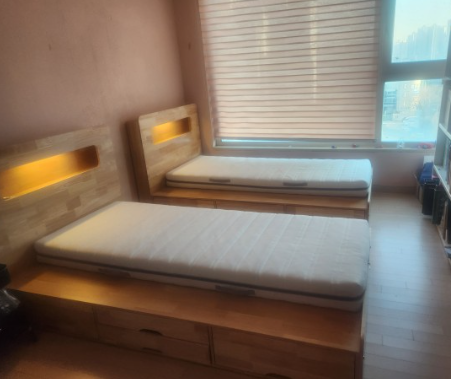 삼익가구 침대 프레임 슈퍼싱글 퀸 수납 원목 서랍형