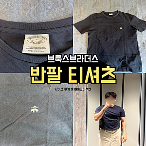 브룩스브라더스 반팔 티셔츠 사이즈 후기 여름 남성 코디 추천