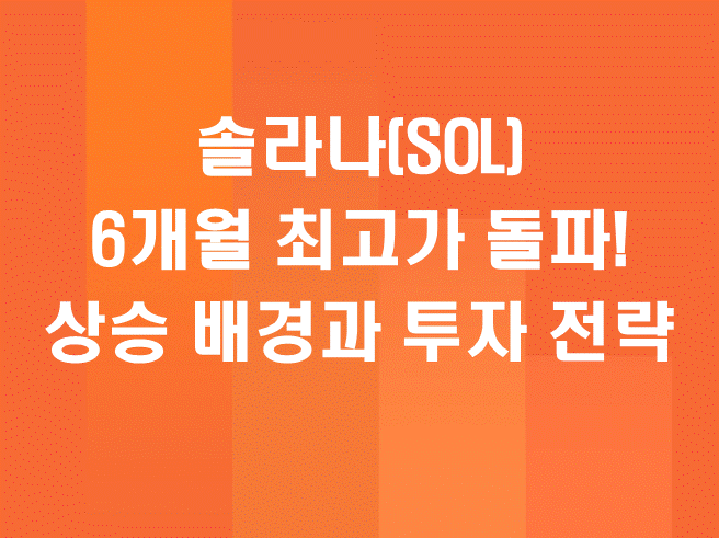 <b>솔라나</b>(SOL) 6개월 <b>최고가 돌파</b>! 지금 투자해도 될까?