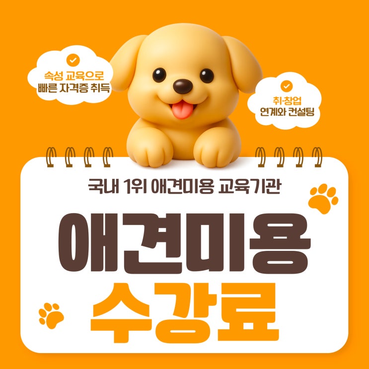  강아지미용학원수강료, 과정별로 알아보기
