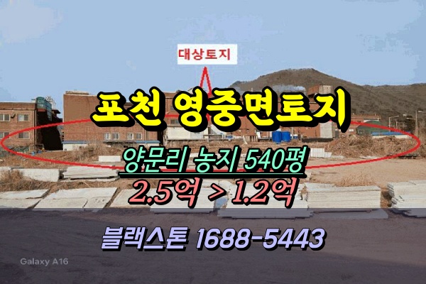  포천시 영중면 토지 경매 양문리 농지 500평 [2025타경71703]