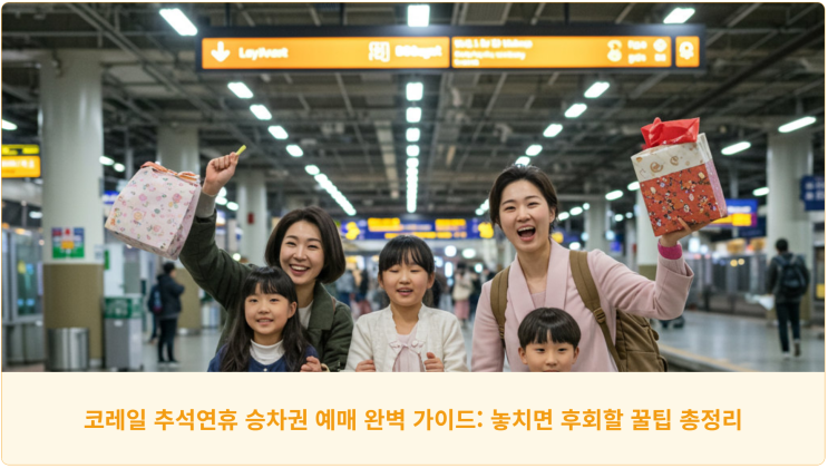  코레일 추석연휴 승차권 예매 완벽 가이드: 놓치면 후회할 꿀팁 총정리