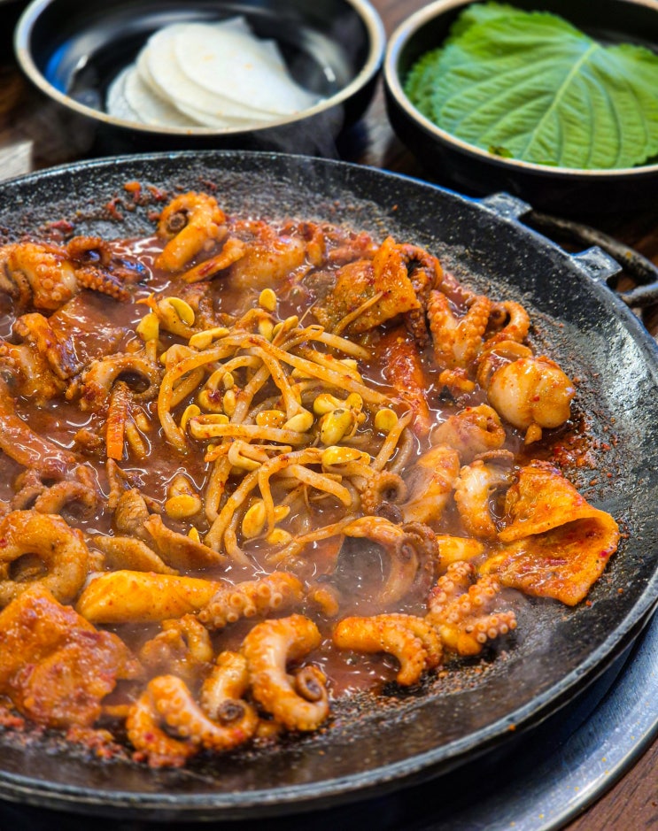  안양 박달동 매콤한 쭈꾸미삼겹볶음 맛집 안성깍두기