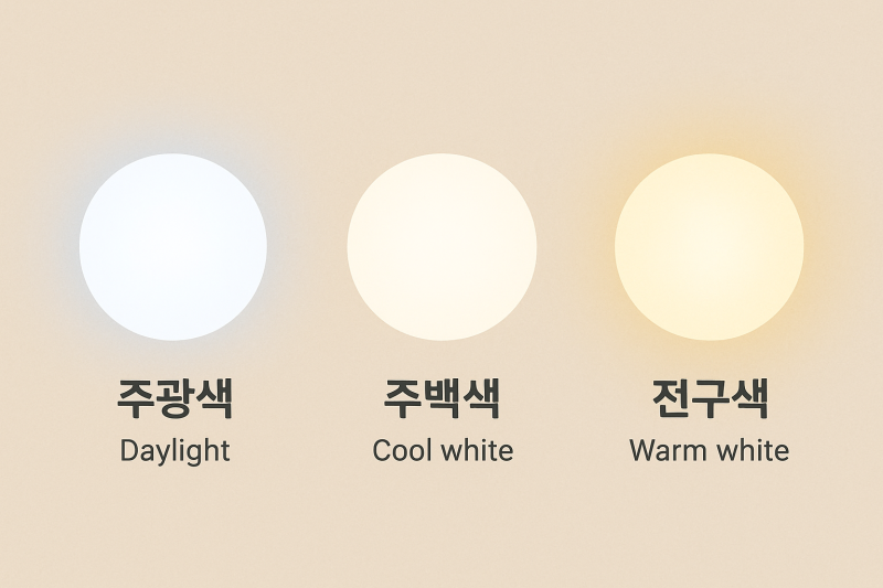 형광등 조명 색온도 차이 한눈에! 주광색 vs 주백색 vs 전구색 정리 : 네이버 블로그