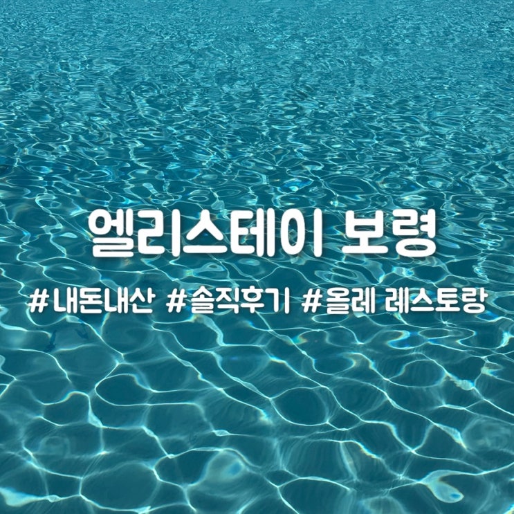  엘리스테이 보령 실망했던 솔직 후기