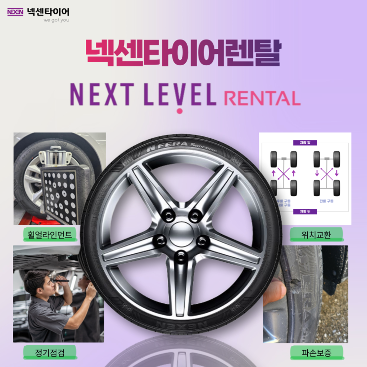  19인치 승용차 타이어 넥센타이어 렌탈 비용