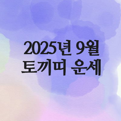  2025년 9월 토끼띠 운세 (63년 · 75년 · 87년 · 99년)