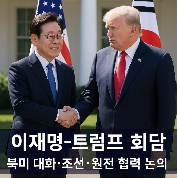 이재명 대통령·트럼프 <b>회담</b>, <b>북미 정상회담</b>·조선·원전 협력 논의