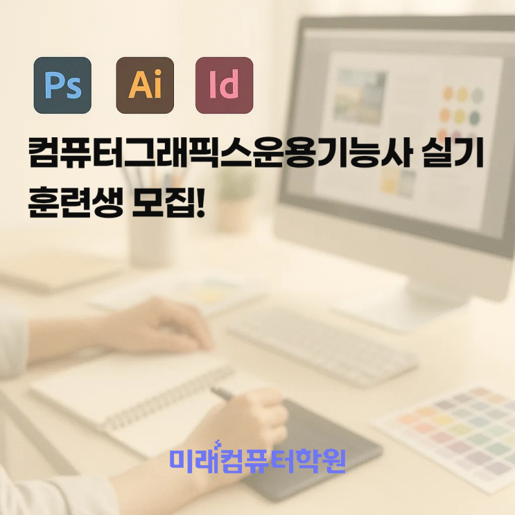  컴퓨터그래픽스운용기능사 실기 자격증 취득 과정 훈련생 모집