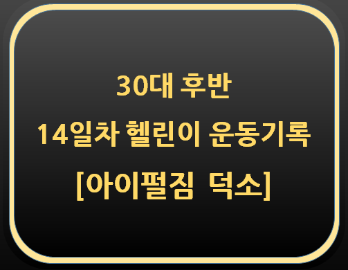 30대 후반 14일차 헬린이 운동기록[아이펄짐 덕소]