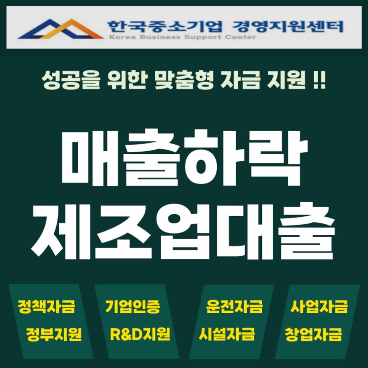  매출하락 정책자금 성공! 제조업 대출 승인 사례 공개