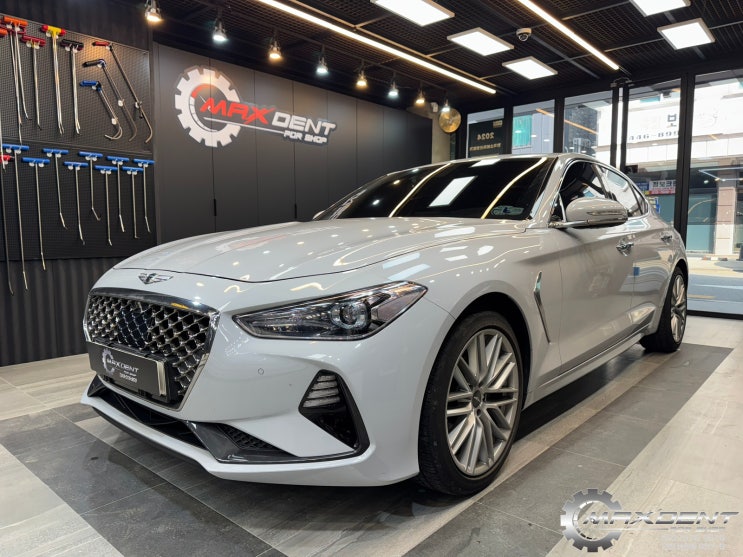  인천 제네시스 G70 판금도색, 리어휀다 판금도색 & 범퍼교환 일반수리