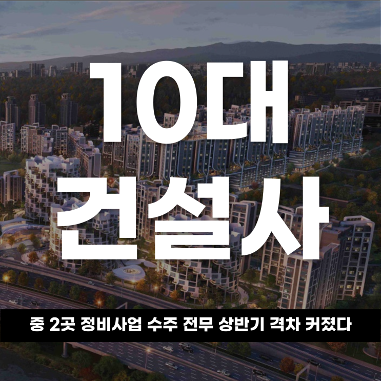  10대 건설사 중 2곳 정비사업 수주 전무 상반기 격차 커졌다.