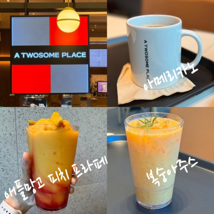  투썸플레이스 메뉴 음료추천 애플망고 피치 프라페,복숭아주스 상큼 산뜻 달달한 맛있는 음료 내돈내산 맛후기