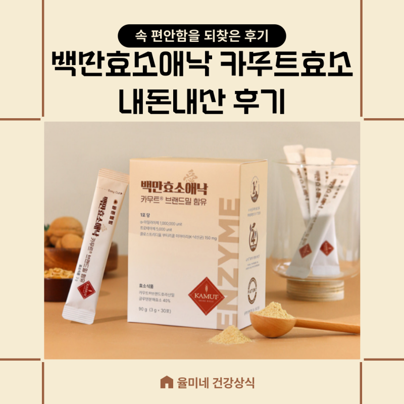 백만효소애낙 카무트 소화 효소 내돈내산후기 소화효소 효능 브로멜라인 파인애플효소 양배....