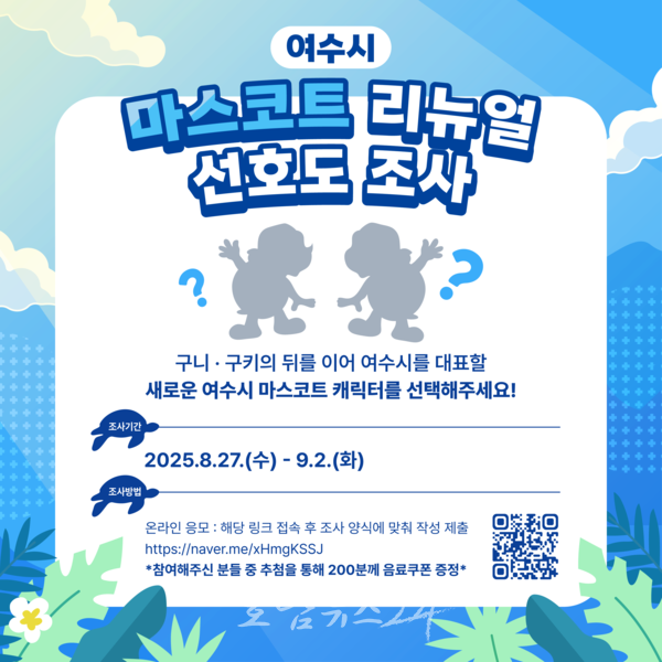  25년 만에 여수시 마스코트 리뉴얼…디자인 선호도 조사 실시