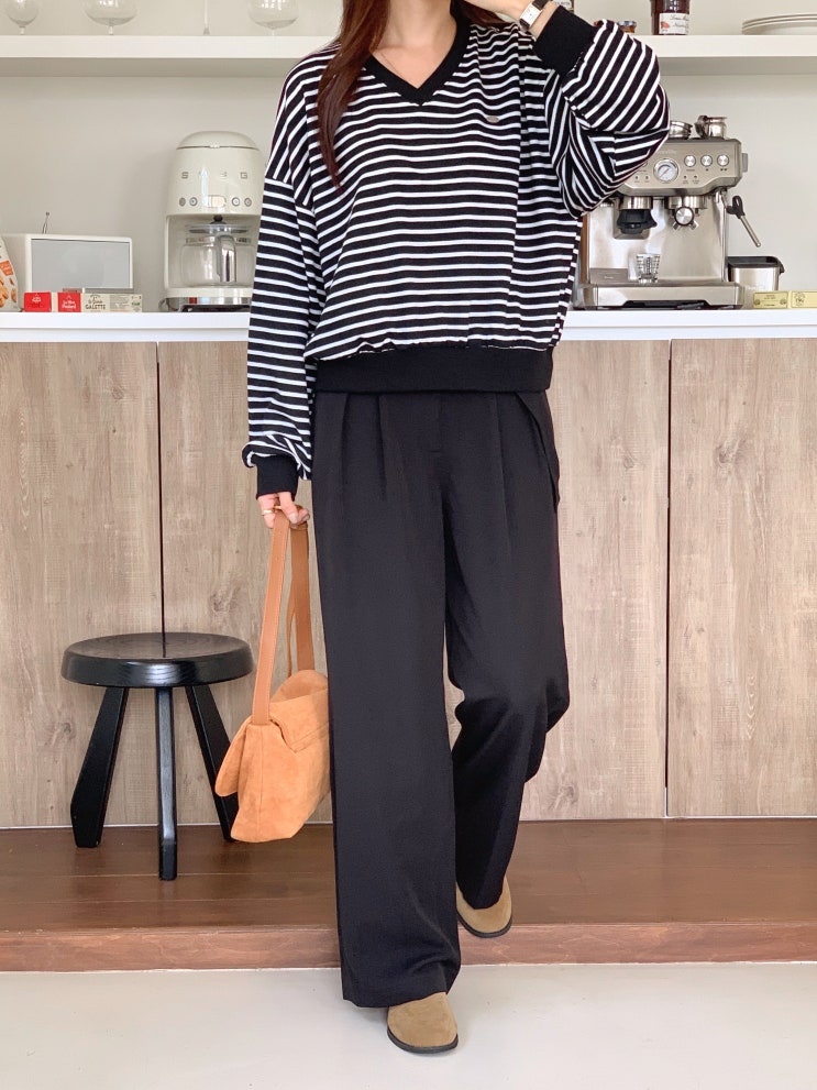  스트라이프 단가라 긴팔티 하나로 레이어드 찰떡! 봄가을 데일리 티셔츠 추천
