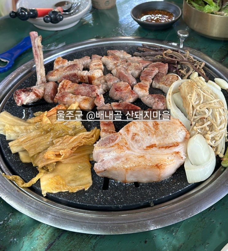  울산 울주군 배내골 산돼지마을 계곡이랑 연결된 고기 맛집 !