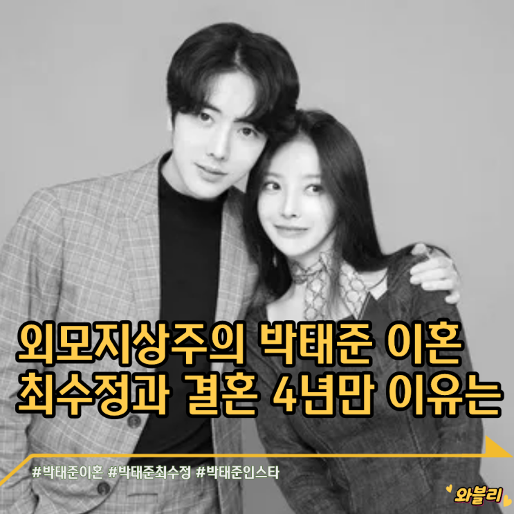 외모지상주의 박태준 이혼 최수정과 결혼 4년만 이유는? 인스타 근....