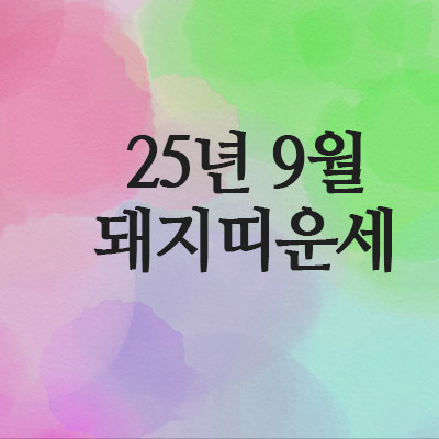  2025년 9월 돼지띠 운세 (59년 · 71년 · 83년 · 95년)
