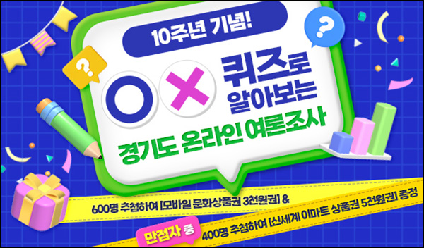  경기여론조사 퀴즈이벤트(문상 3천원등 1,000명)추첨~09.30