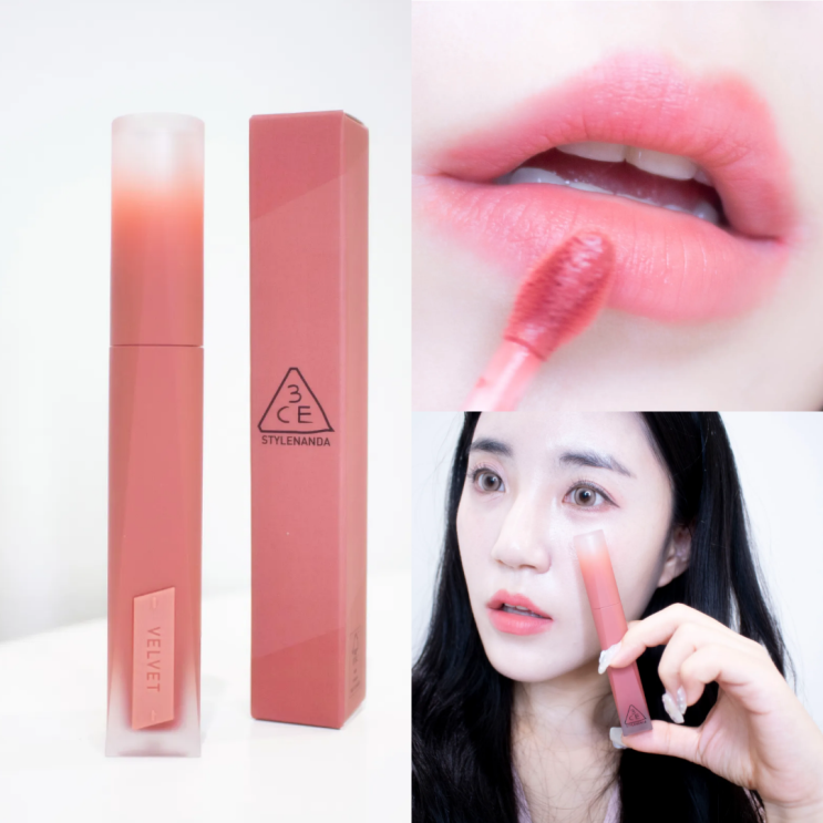  벨벳틴트 추천 3CE 벨벳 립 틴트 플러쉬 발색 및 리뷰