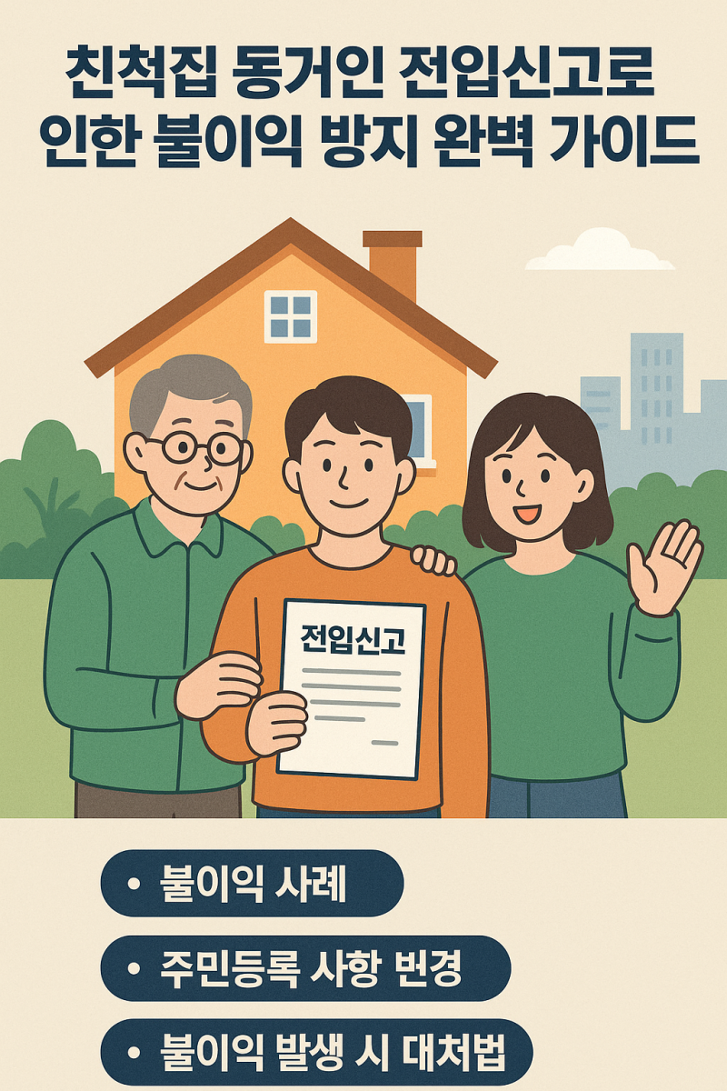 친척집 동거인 전입신고로 인한 불이익 방지