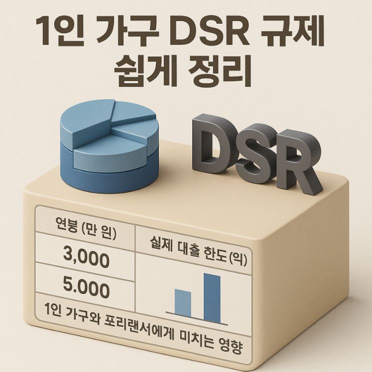  1인 가구·프리랜서 DSR 규제, 연봉 3천만~5천만 원 대출 가능 한도 (2025)