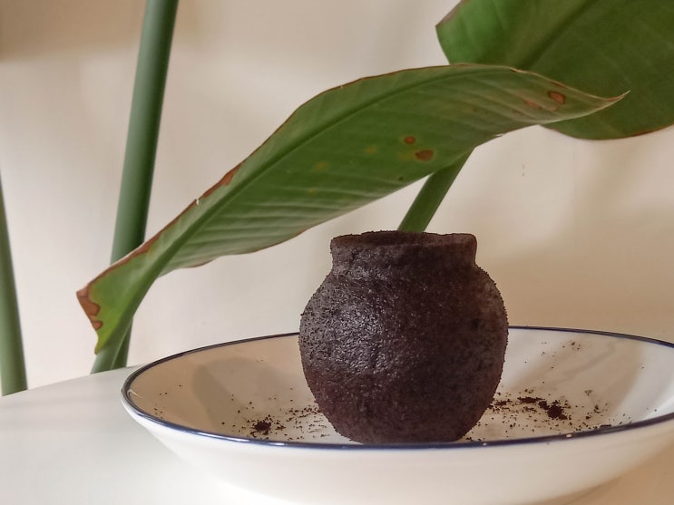  커피찌꺼기 고체 탈취제 만들기 - 오브제 같은 탈취제 (달항아리)