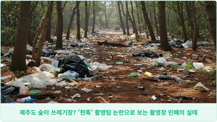  제주도 숲이 쓰레기장? '현혹' 촬영팀 논란으로 보는 촬영장 민폐의 실태