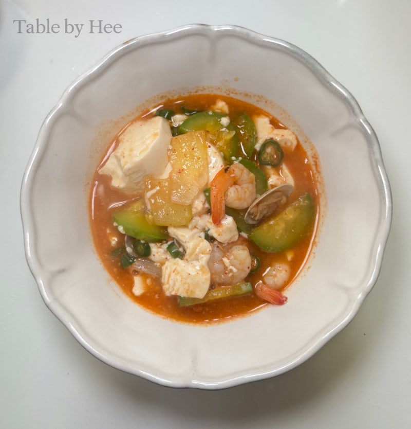 다담 순두부찌개 양념으로 해물 순두부찌개 레시피
