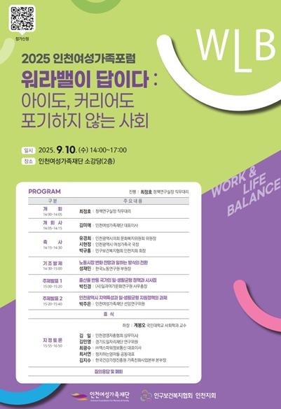 인천여성가족재단, ‘2025 인천여성가족포럼’ 개최