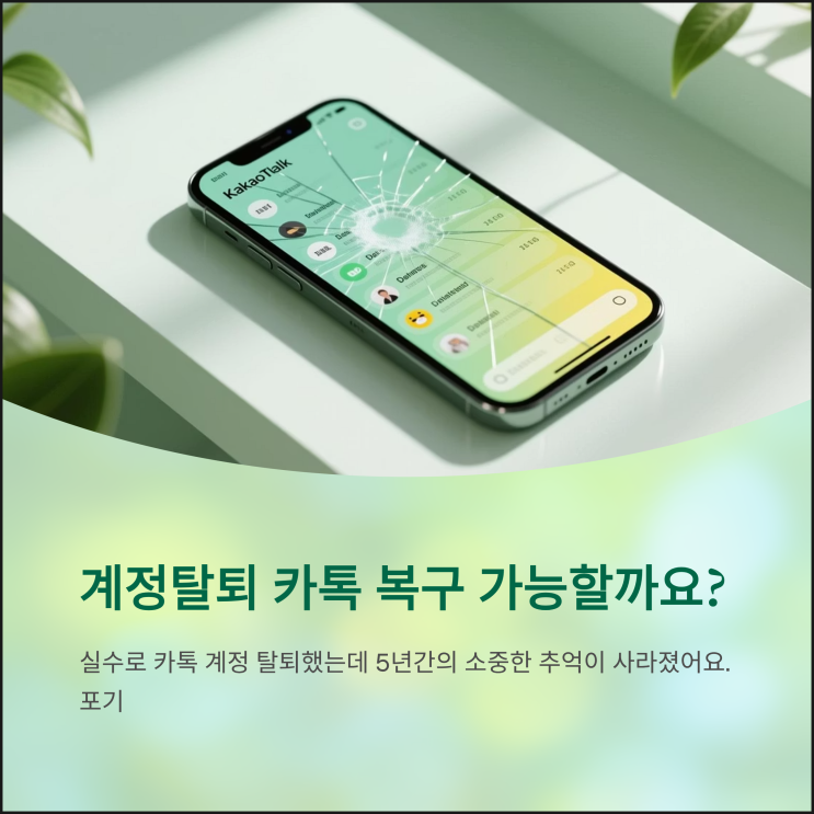  대전데이터포렌식 계정탈퇴 카톡 대화방 복구 비용 시간 기간