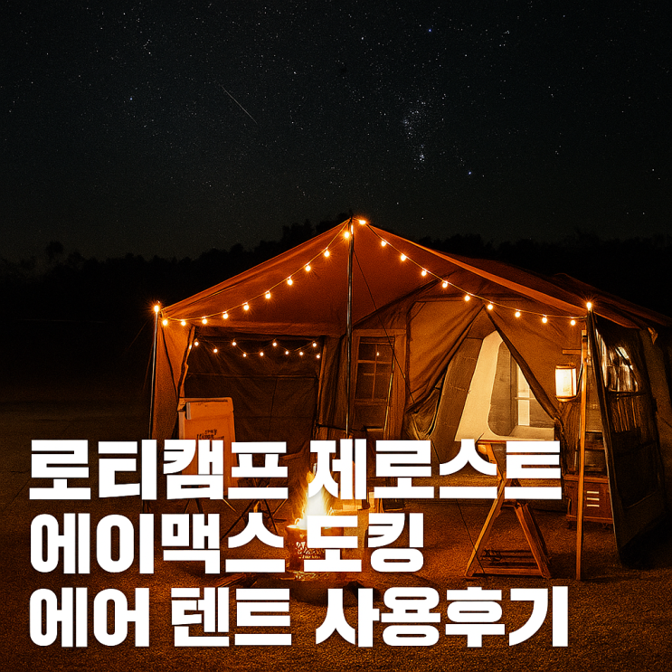  캠핑을 한층 더 자유롭게! 로티캠프 제로스트 에이맥스 도킹 에어 텐트 사용후기