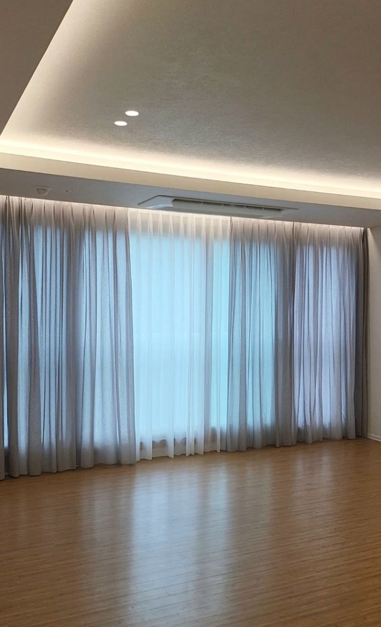  용인 수지 커튼 | 린넨 레이어드 커튼 인테리어 시공