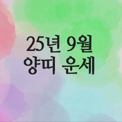  2025년 9월 양띠 운세 (67년 · 79년 · 91년 · 2003년)