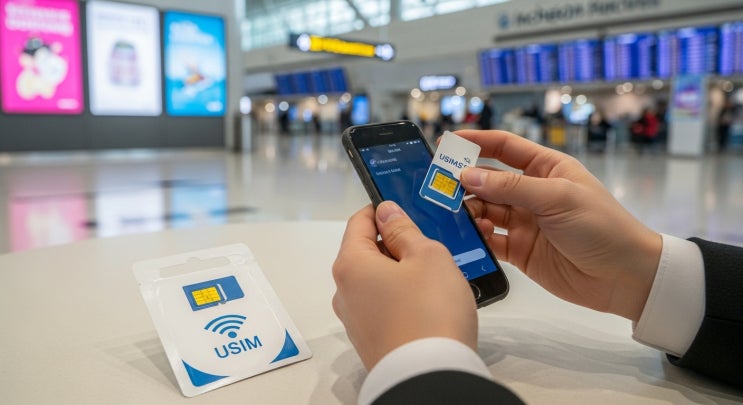  인천공항 선불 유심 구매 후 인증서로 당일 개통하는 방법
