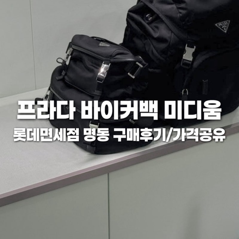 프라다 남자 숄더백 바이커백 미디움 롯데면세점 명동본점 구매후기 ::: 가격공유(+LDF페이백)....
