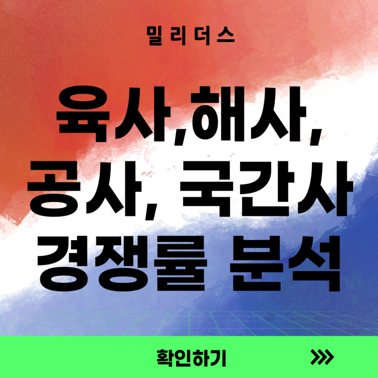  2025년 4개 사관학교 경쟁률 [밀리더스] 국방인재교육기업