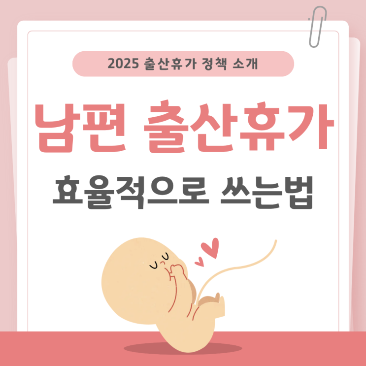  배우자 출산휴가 총정리 남편 출산휴가 효율적으로 활용하기